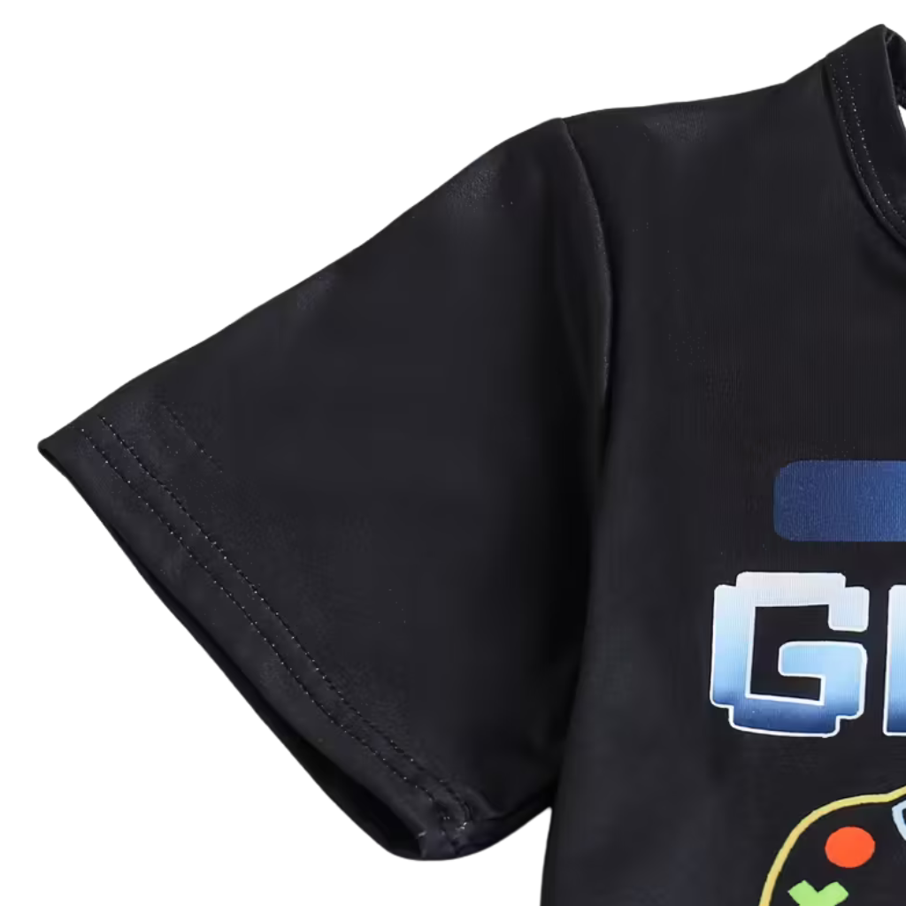 Boys Game Console Print Short Sleeve Pajama Set