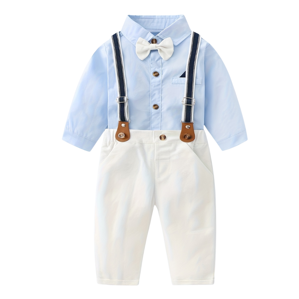 Boys Formal Bow Tie Set With Suspender Pants