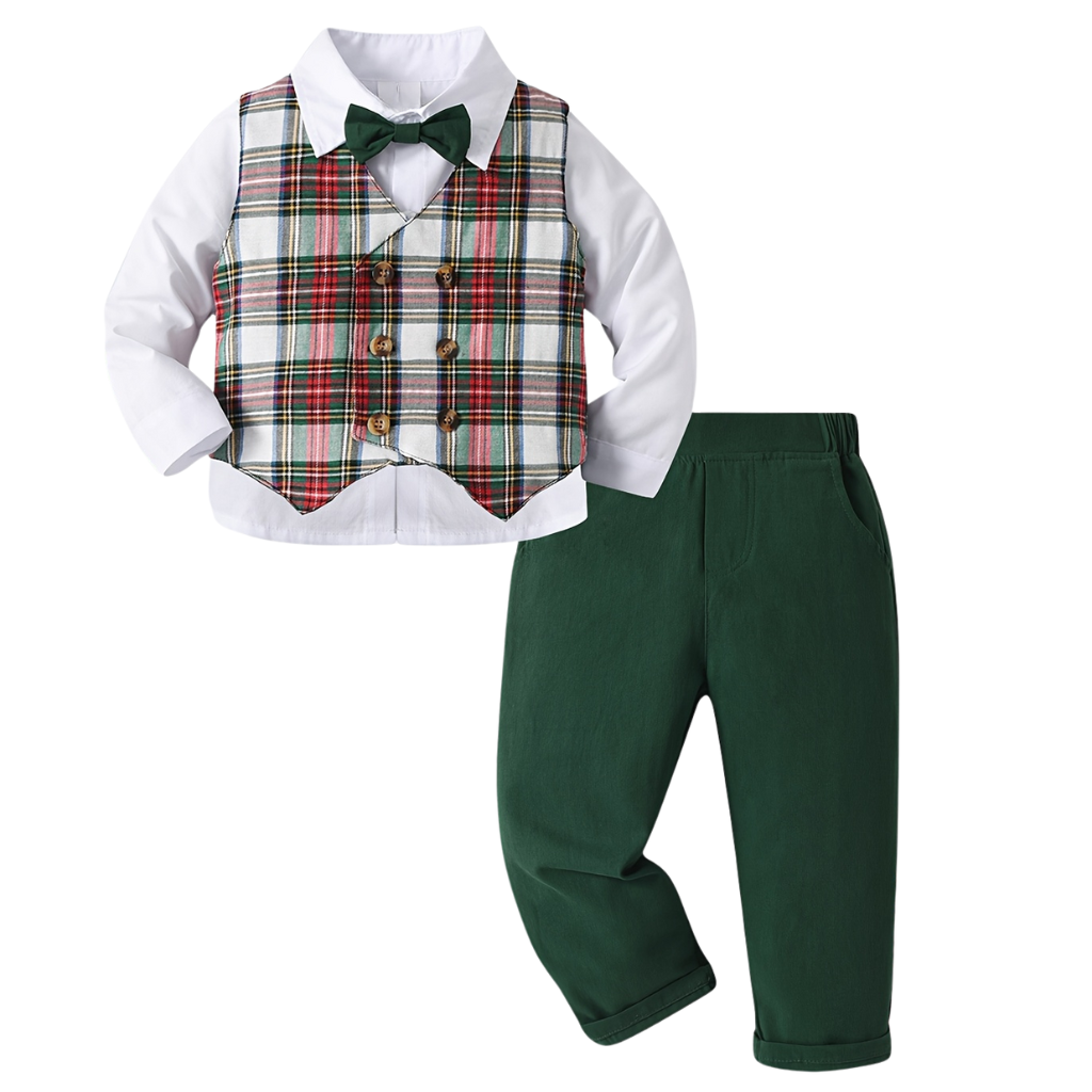 Boys Formal Shirt With Vest And Pants Set