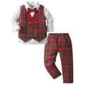 Boys 3 Piece Scottish Plaid Tartan Suit Set