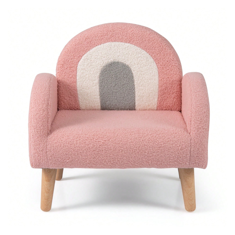 Plush Kids Couch With Comfy Backrest And Armrests Upholstered Floor Sofa