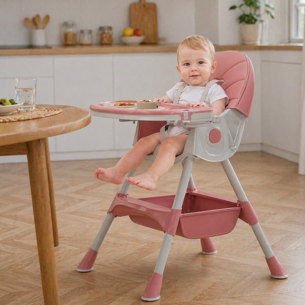 Babies And Toddlers 5 In 1 Convertible High Chair Foldable
