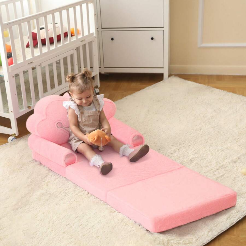 Toddler 2 In 1 Foldable Princess Convertible Couch