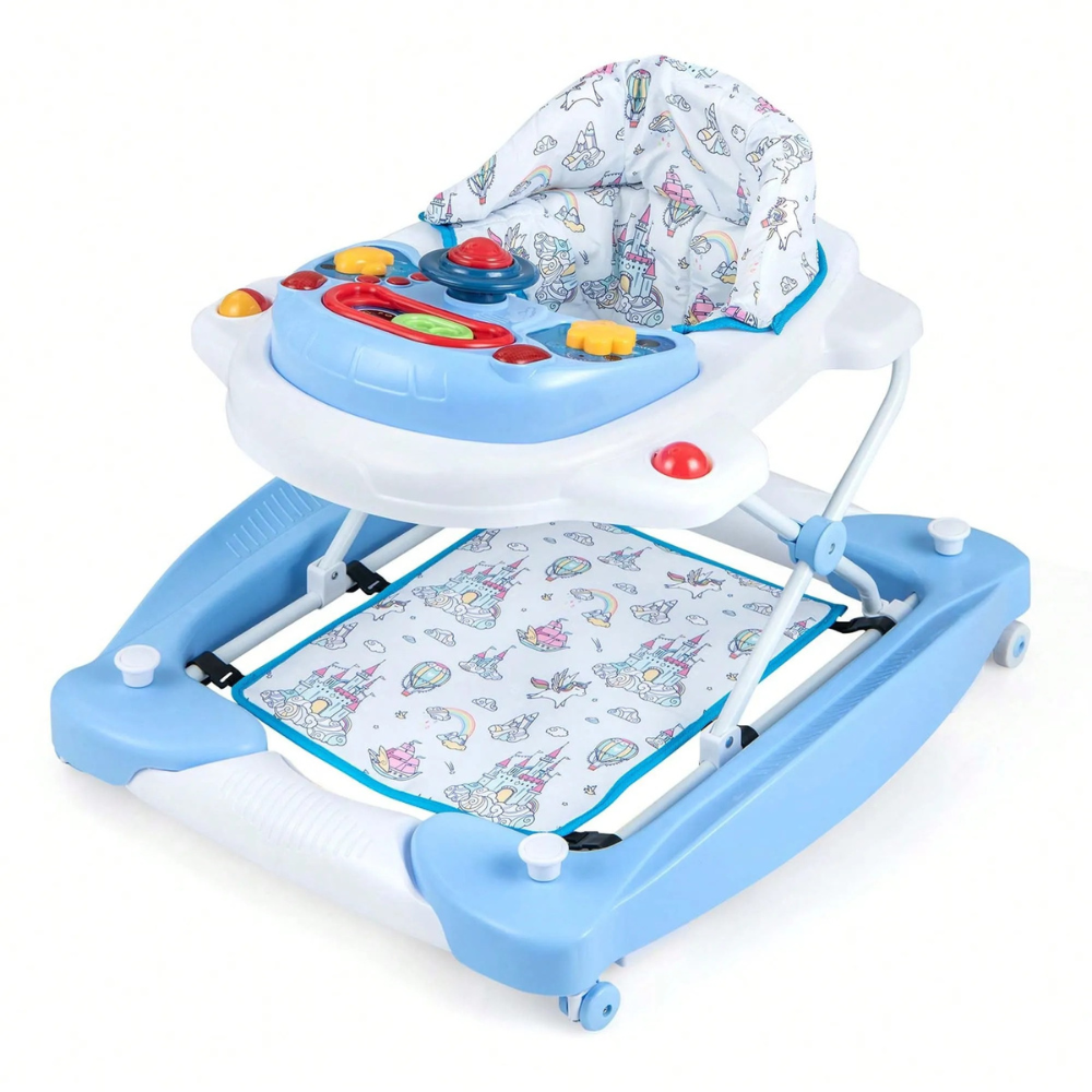 6 In 1 Adjustable Toddler Walker And Activity Center With Music Tray