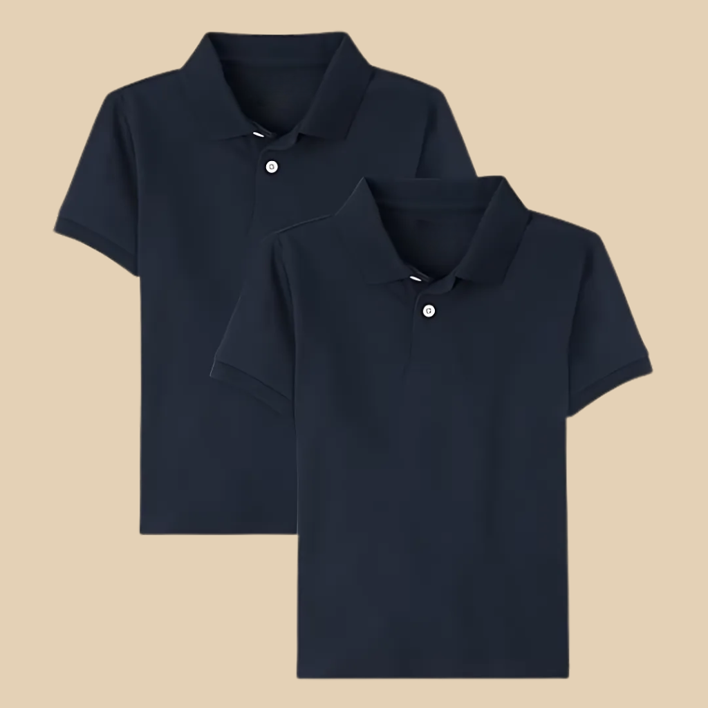 Pack Of 2 Boy Short Sleeve Pique Polo T Shirts