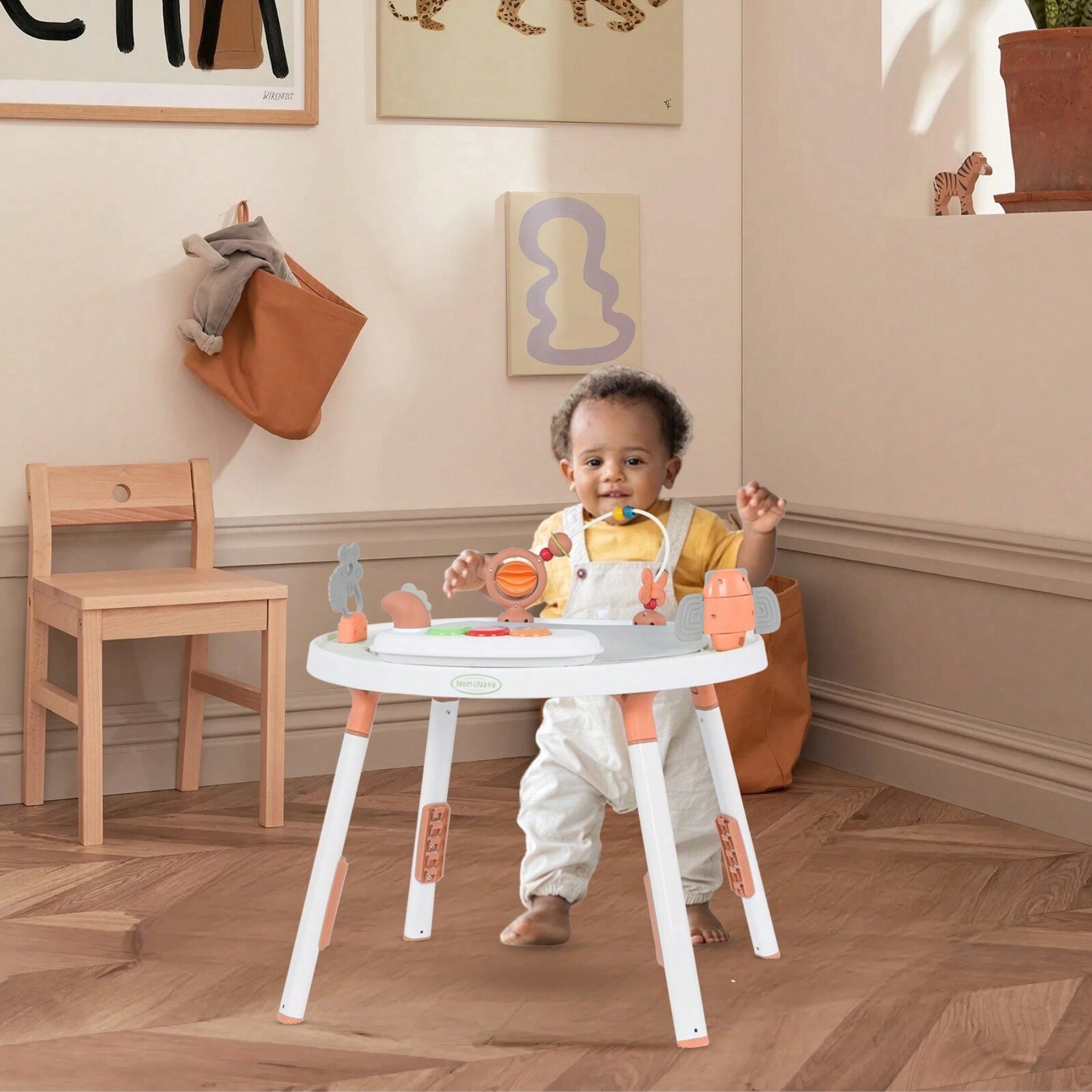 Kids 3 In 1 Walker With Detachable Toys And 360 Degree Swivel Seat