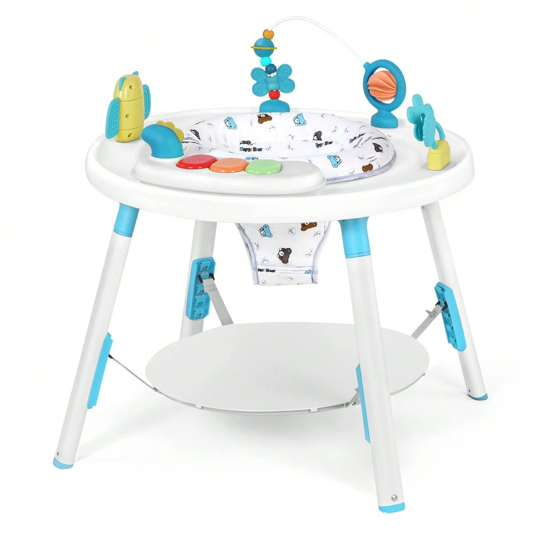 Kids 3 In 1 Walker With Detachable Toys And 360 Degree Swivel Seat