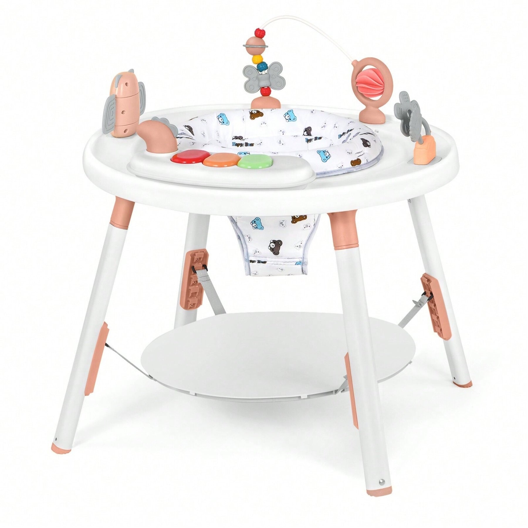Kids 3 In 1 Walker With Detachable Toys And 360 Degree Swivel Seat