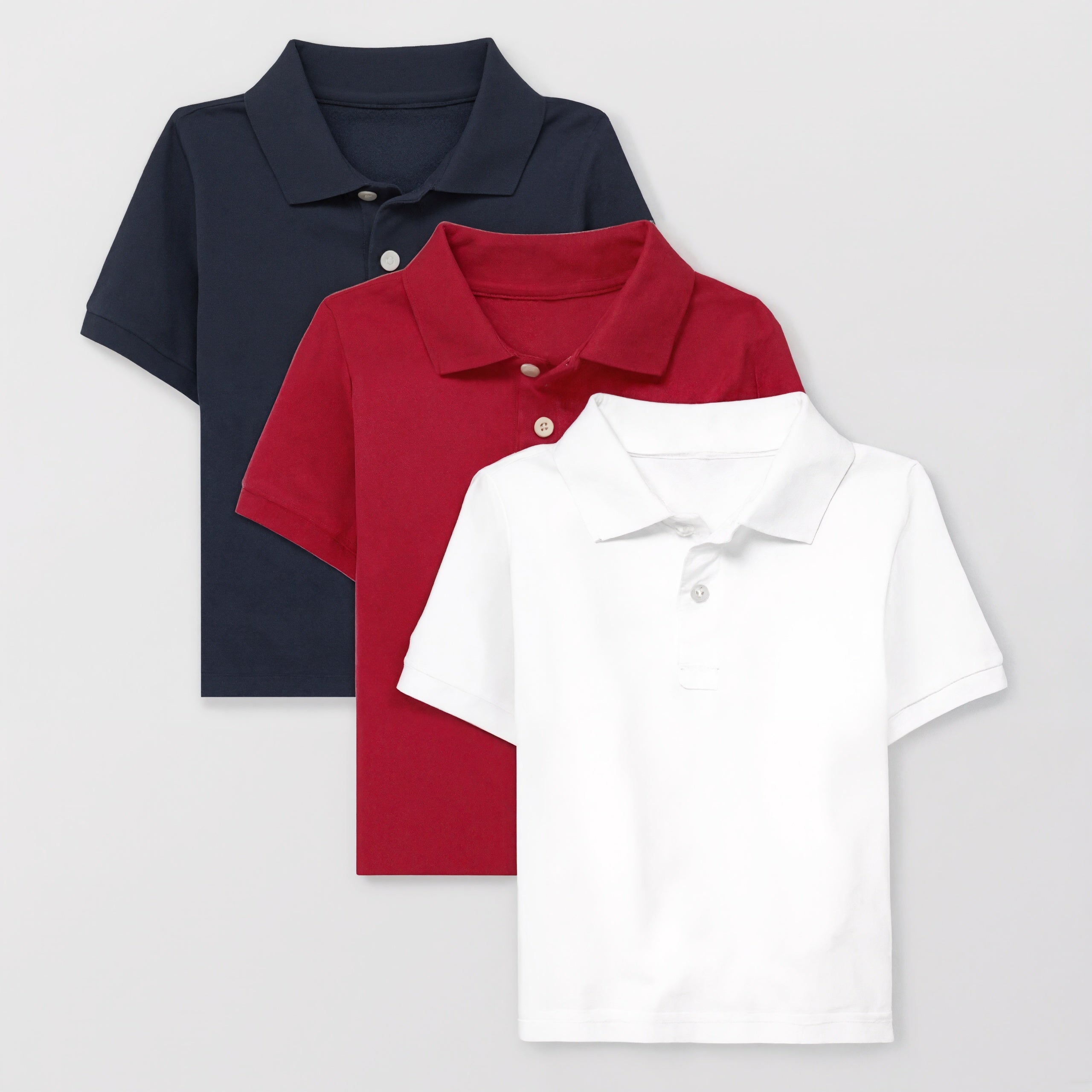 Pack Of 3 Baby And Toddler Uniform Soft Pique Polo T Shirt