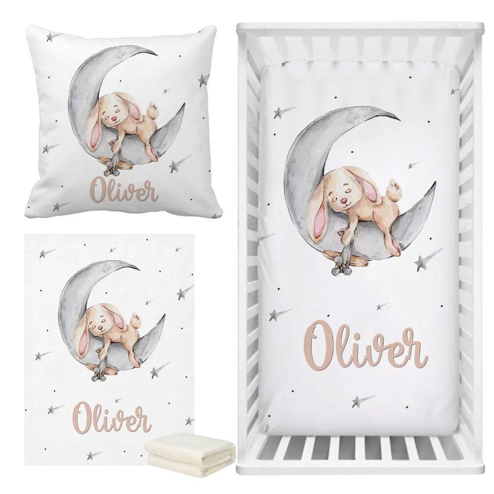 Custom Bunny Crib Bedding