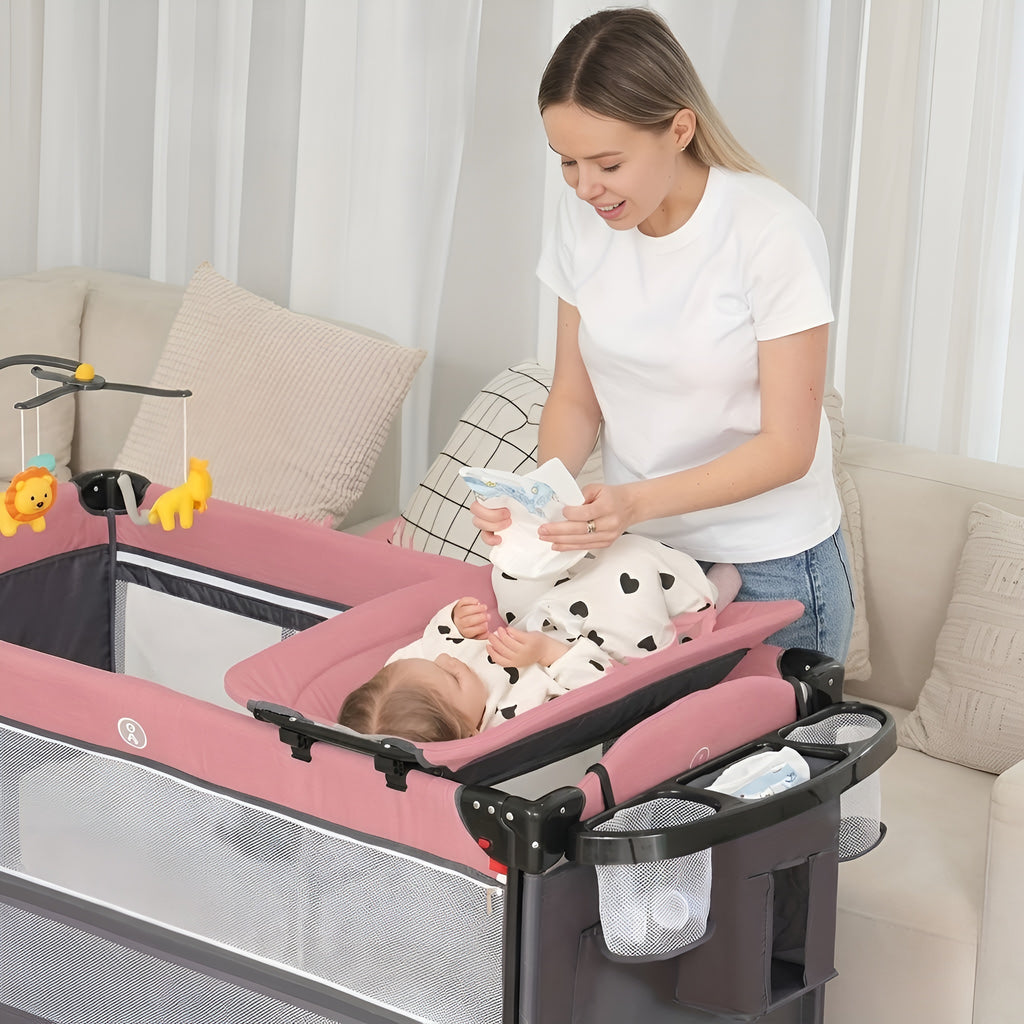 Newborn Toddler 5 In 1 Baby Changing Playpen Crib And Playard