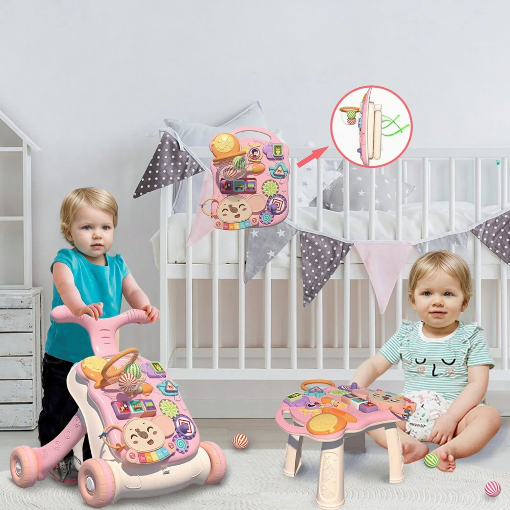 Baby 3 In 1 Learning Walker And Activity Center Push Toy