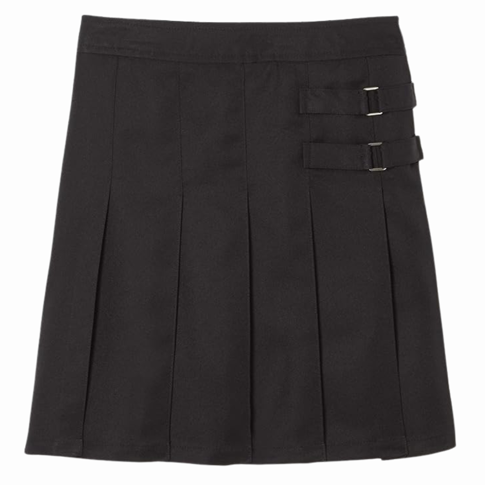 Girls Adjustable Waist Front Pleated Scooter Skirt With Built In Shorts