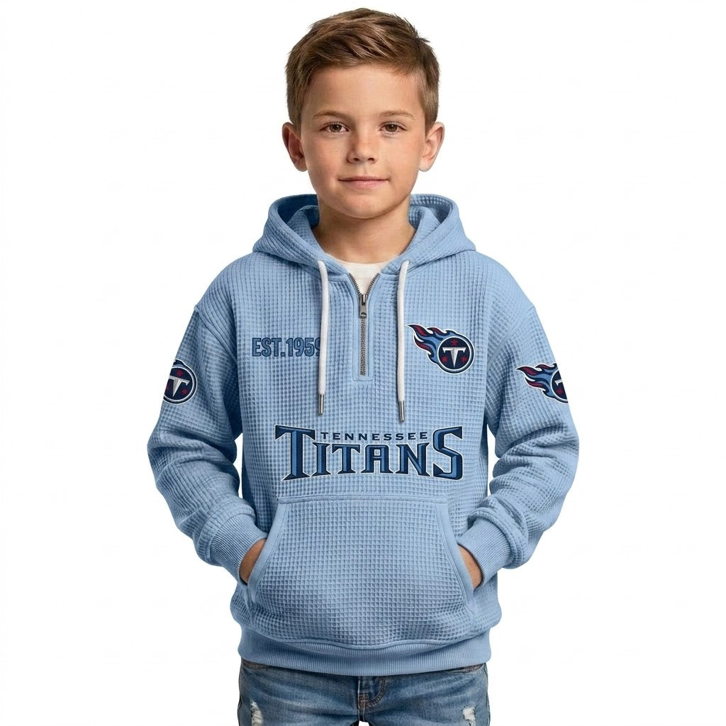 Titans EST 1959 Quarter Zip Waffle Kids Hoodie