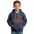 Detroit Tigers EST 1901 Kids Baseball Fan Printed Waffle Quarter Zip Hoodie
