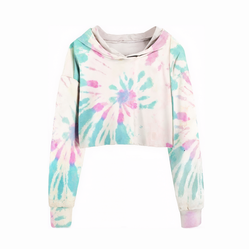 Girls Plaid Long Sleeve Crop Top Hoodie Sweatshirts