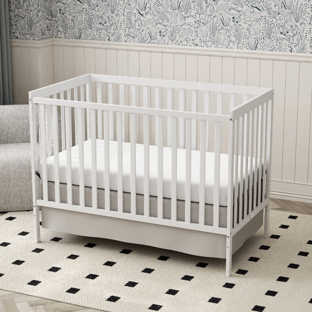 Babies 5 In 1 Convertible Crib Bed With Adjustable Mattress And Pinewood Frame