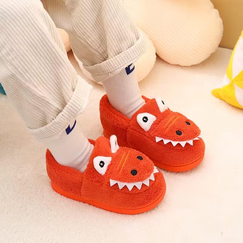 Warm Cartoon Slip On Slippers For Boys For Indoor Wear