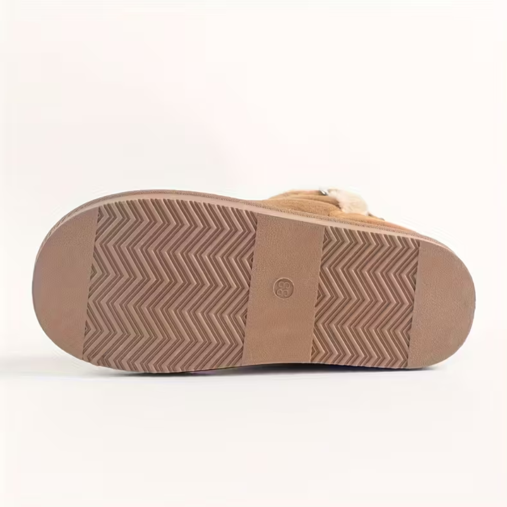 Kids Faux Suede Winter Snow Boots With Non Slip Sole