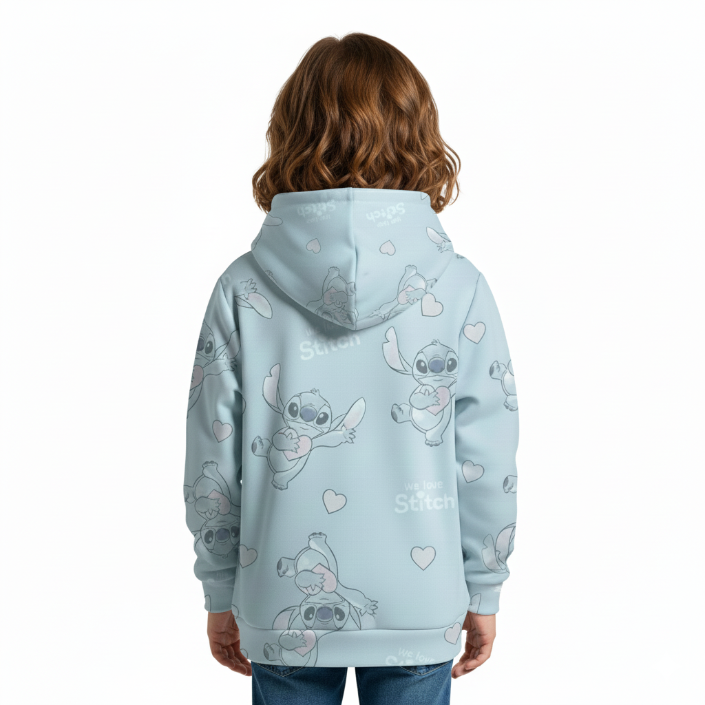 Girls 3D Cartoon Printed Hoodie