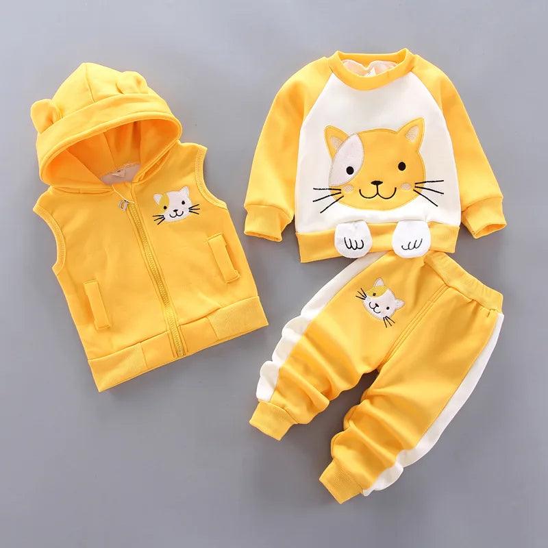 Cartoon Cat Hoodie Set