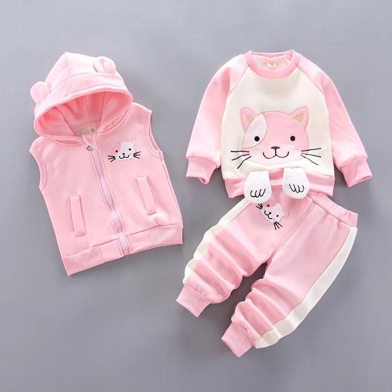 Cartoon Cat Hoodie Set