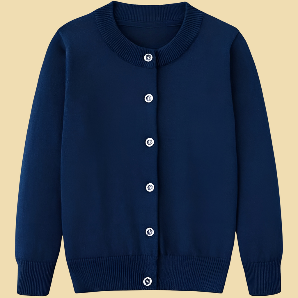 Girls Cotton Knit Cardigan Long Sleeve Sweater