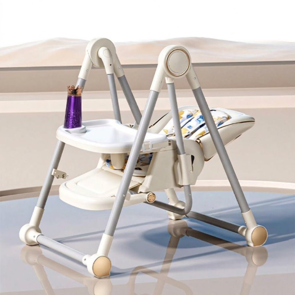 3 In 1 Baby High Chair With Adjustable Height And Reclining Seat