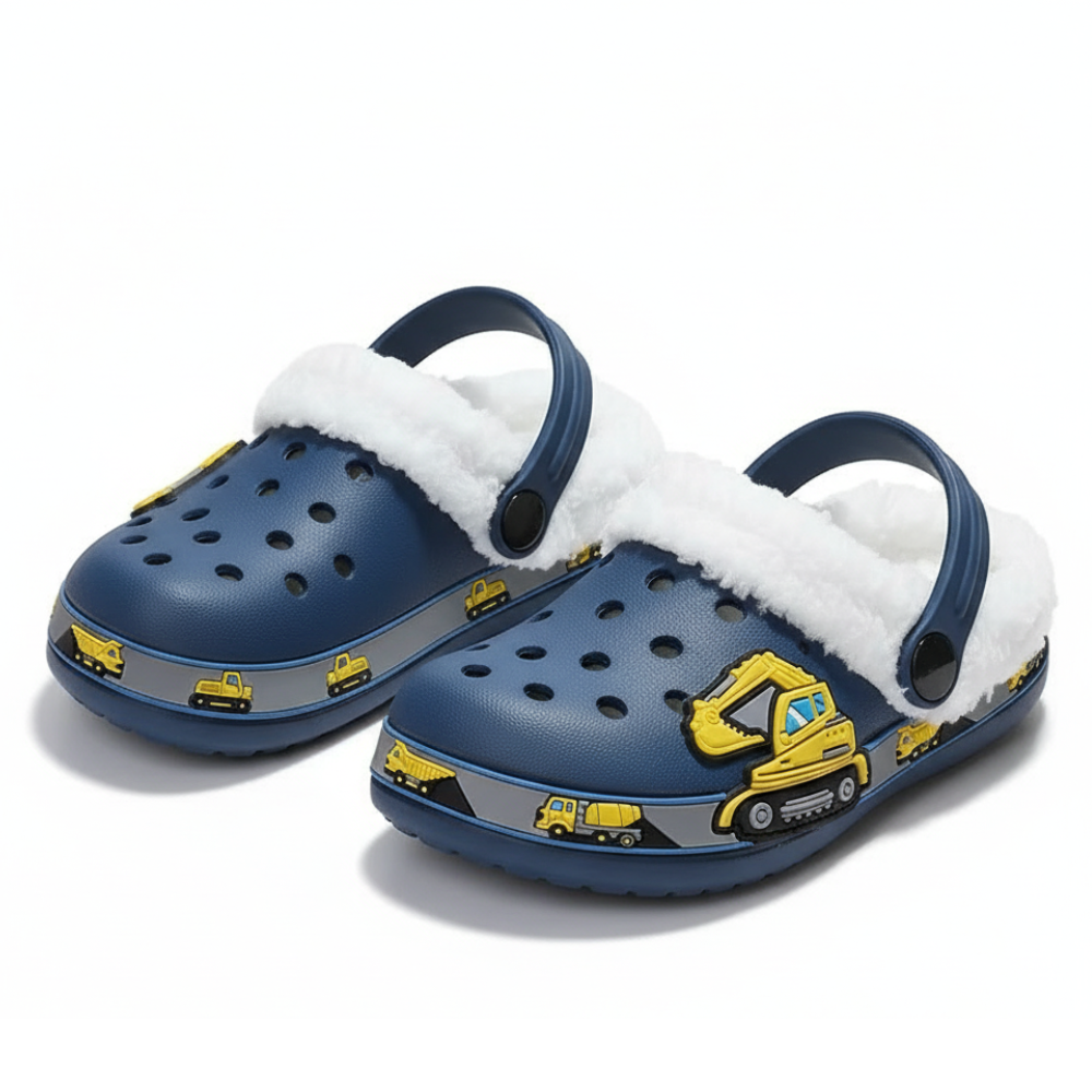 Kids Fur Lined Cartoon Clog