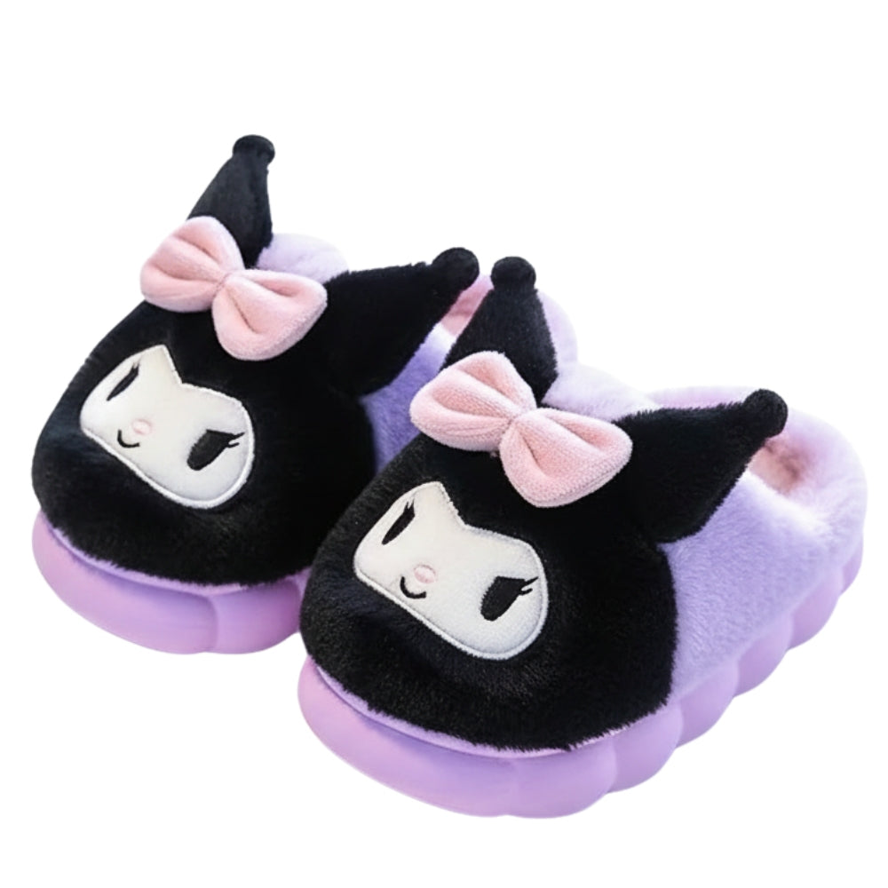 Kids Character Plush Warm Soft Anti Slip Indoor Slippers