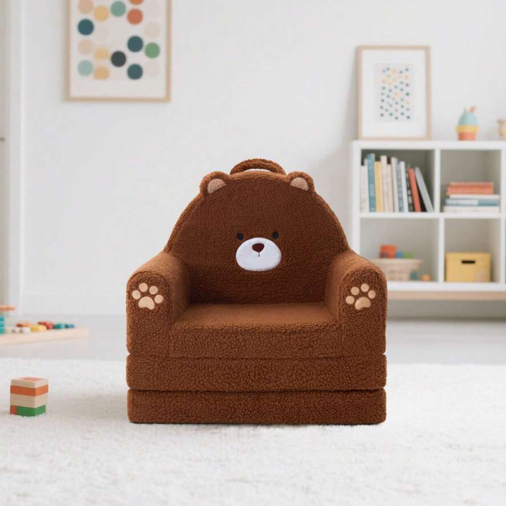 2 In 1 Convertible Soft Sherpa Fabric Toddler Chair