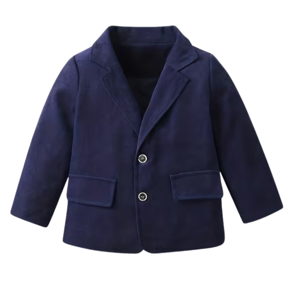 Boys Three Piece Gentleman Suit With Printed Shirt Pants And Blazer