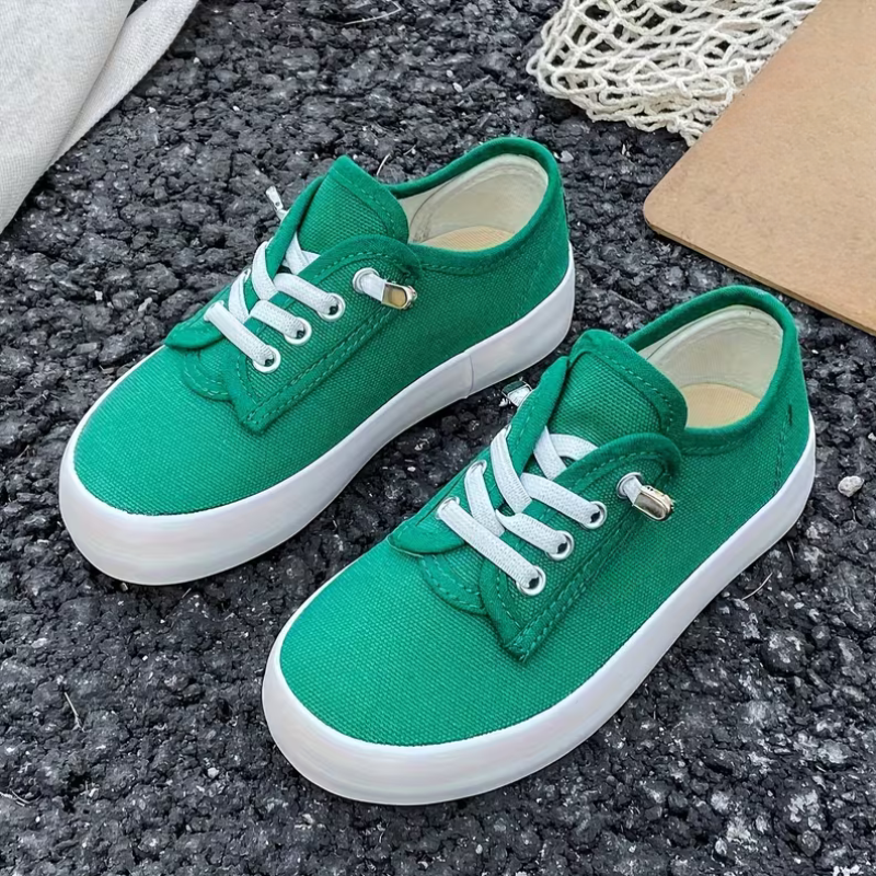 Kids Casual Canvas Lace Up Sneakers