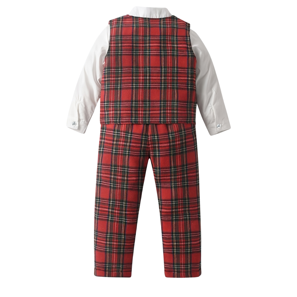 Boys 3 Piece Scottish Plaid Tartan Suit Set