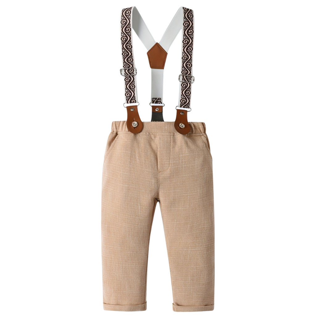Boys 2 Piece Long Sleeve Shirt With Pants And Bow Tie Set