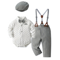 Boys 3 Piece Formal Suit With Bow Tie And Hat