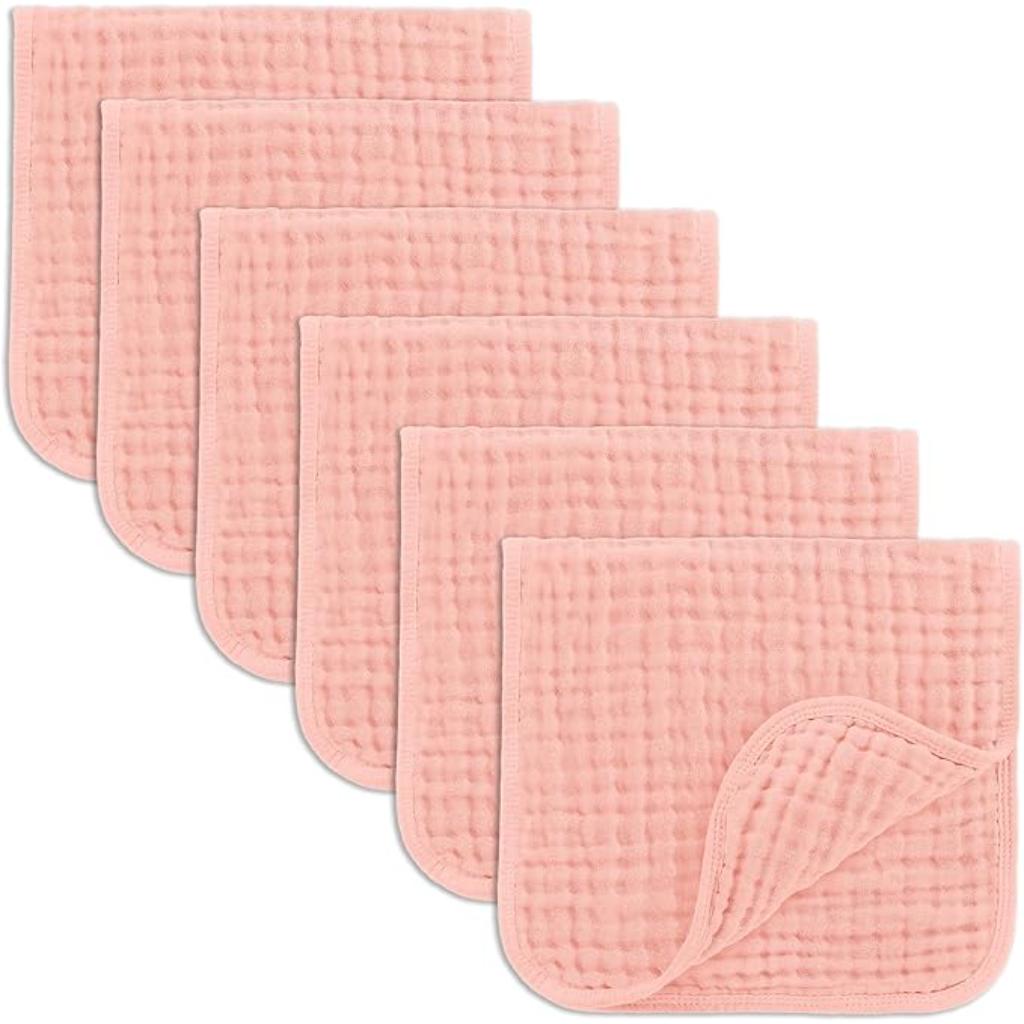 Newborn Baby Pack Of 6 Muslin Square Towels