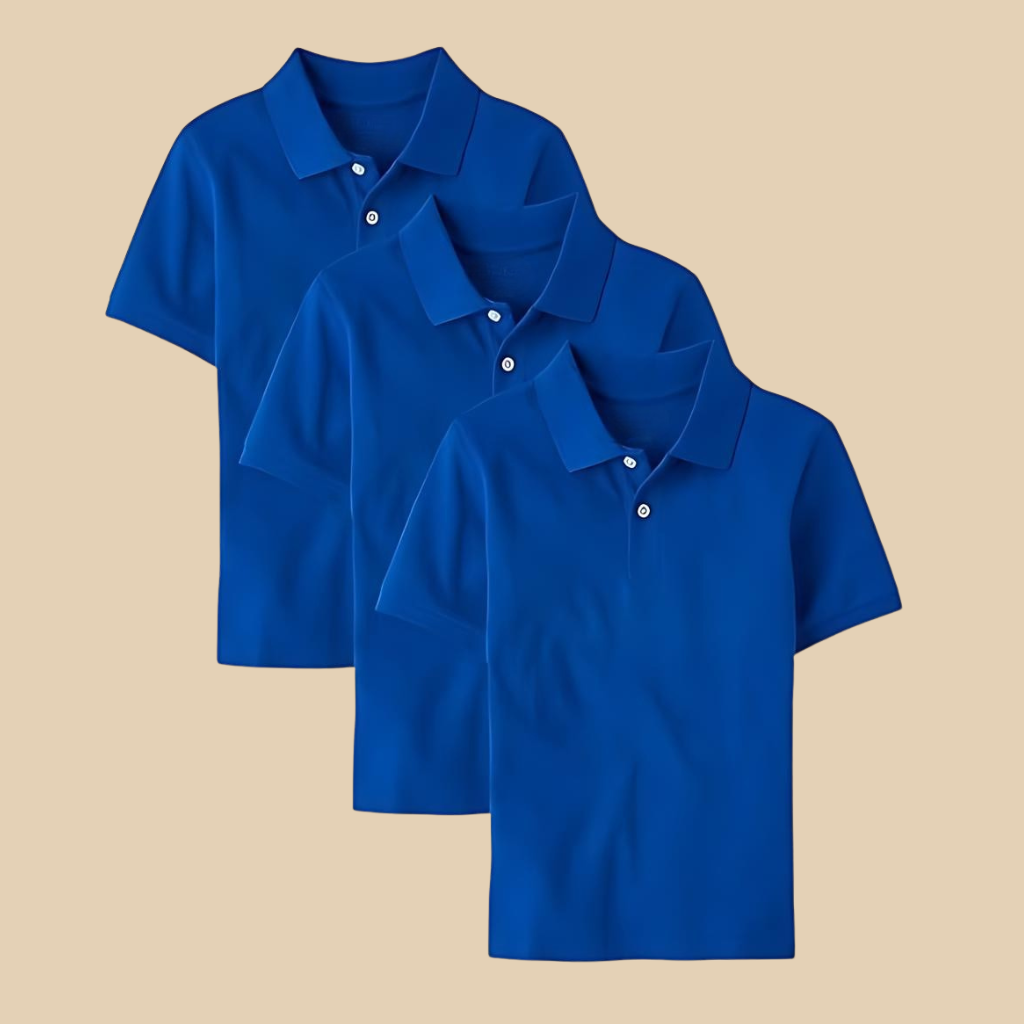 Pack Of 3 Boys Short Sleeve Pique Polo T Shirts