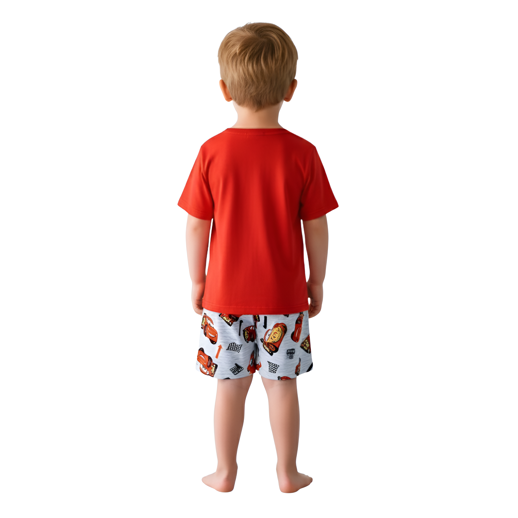 Kids Lightning McQueen Printed Top And Shorts Set
