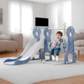Kids 4 In 1 Swing And Slide Set With Basketball Hoop