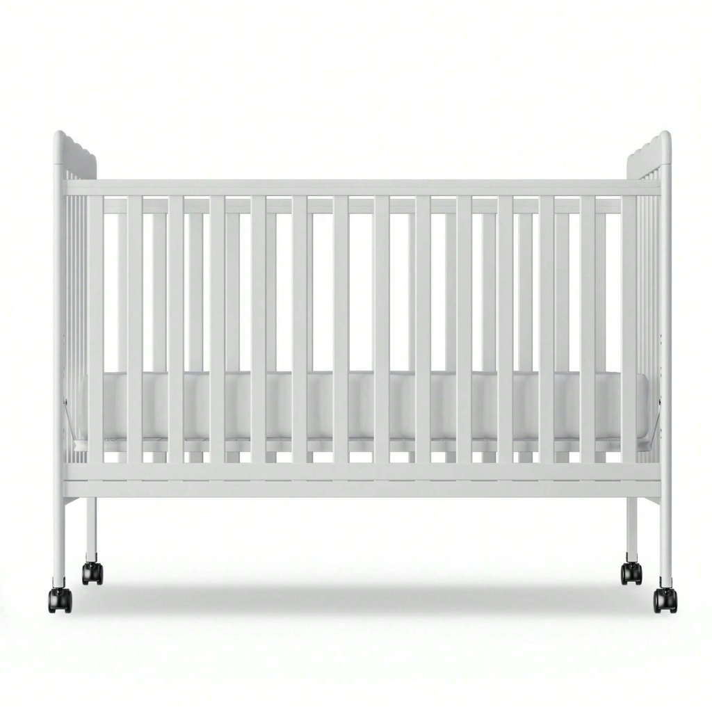 Babies 3 In 1 Convertible Crib With Locking Wheels And Adjustable Mattress