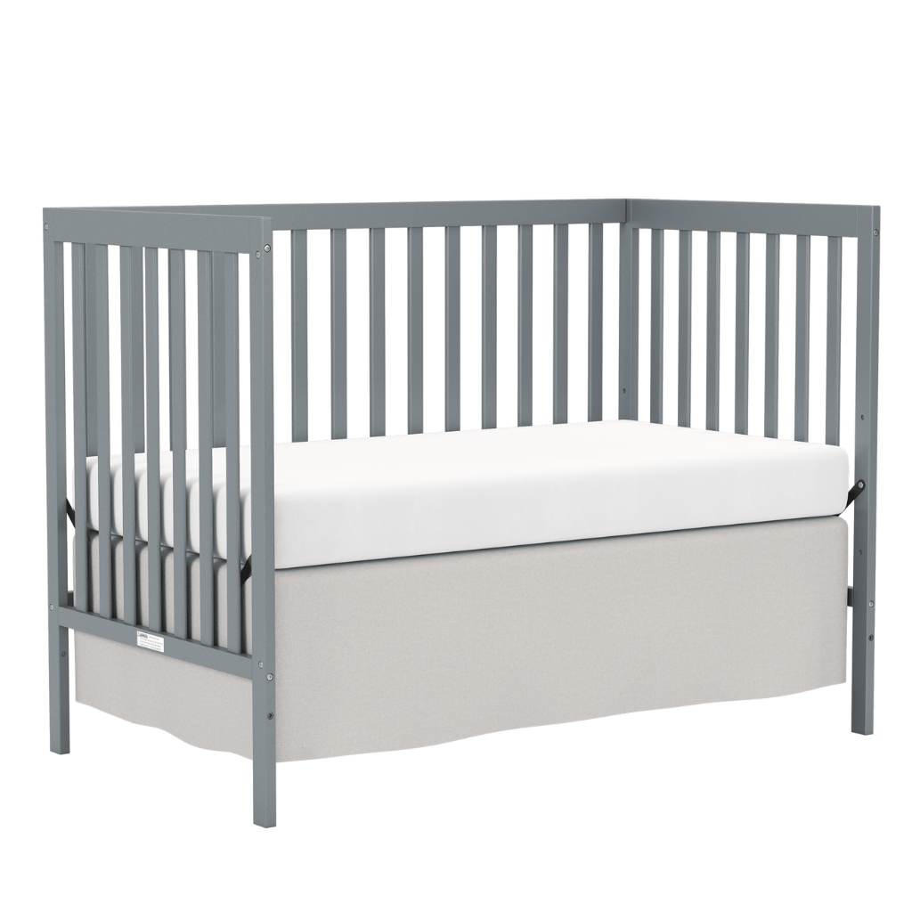 Babies 5 In 1 Convertible Crib Bed With Adjustable Mattress And Pinewood Frame