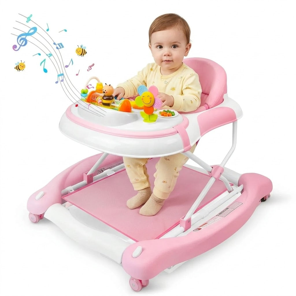 Infants 5 In 1 Foldable Walker With Jumper Rocking Push And Eating Modes