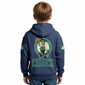Boston Celtics EST 1946 Kids Baseball Fan Printed Waffle Quarter Zip Hoodie