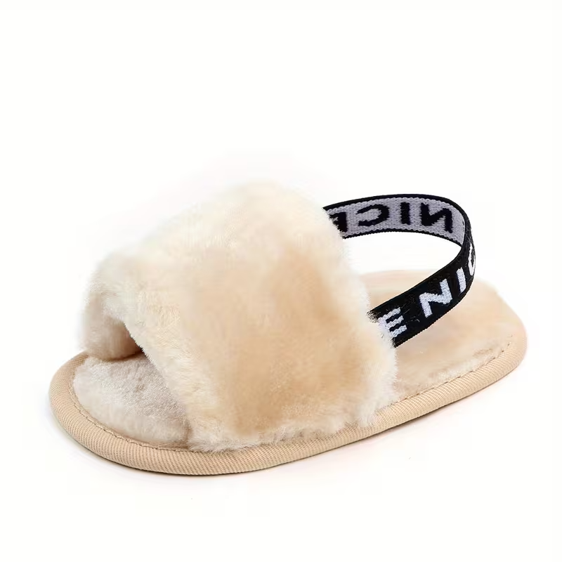Soft Plush Slip On Indoor Baby Slippers