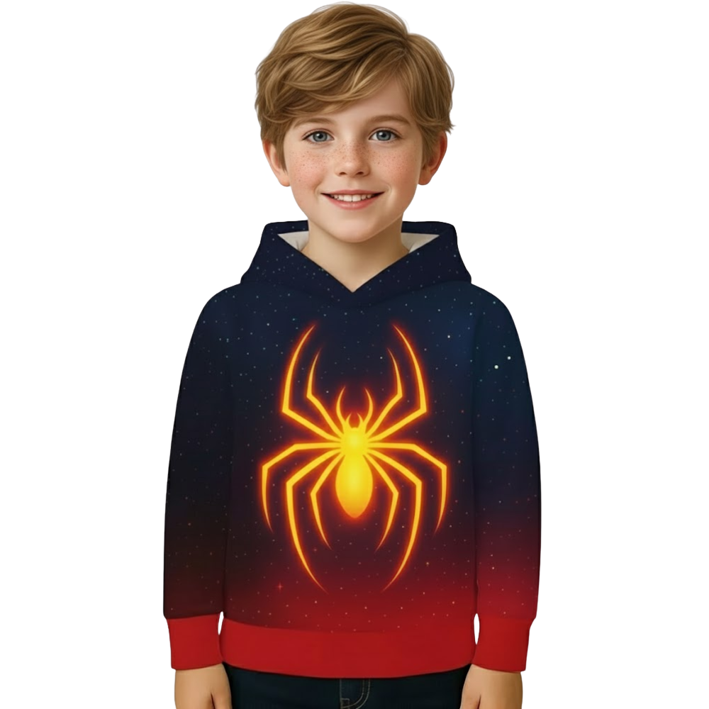 Boys Superhero Design Spider Hoodie