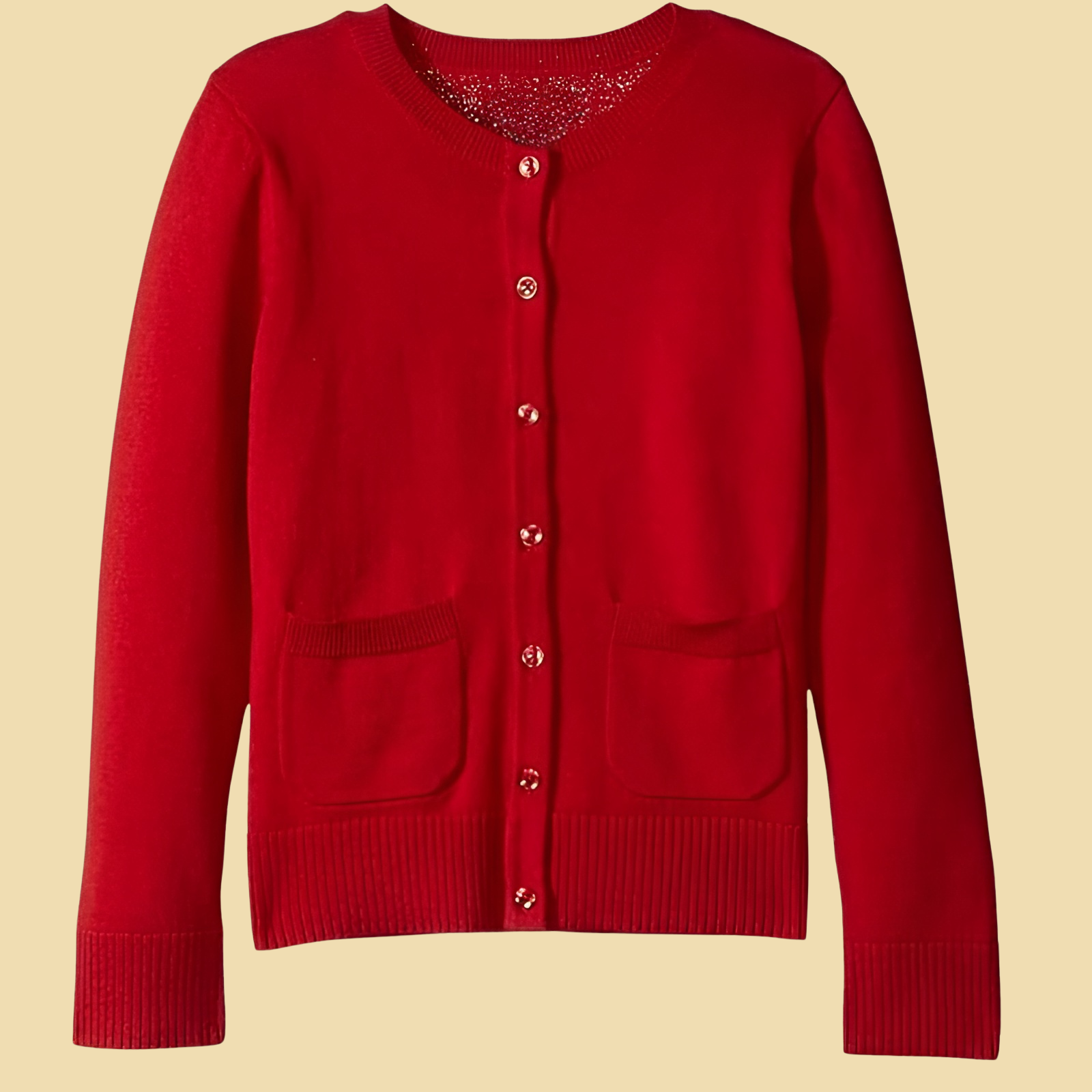 Girls And Toddlers Uniform Slim Fit Cardigan Sweater