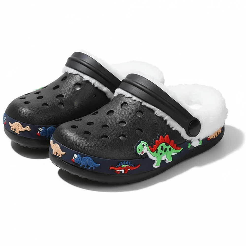 Kids Fur Lined Cartoon Clog