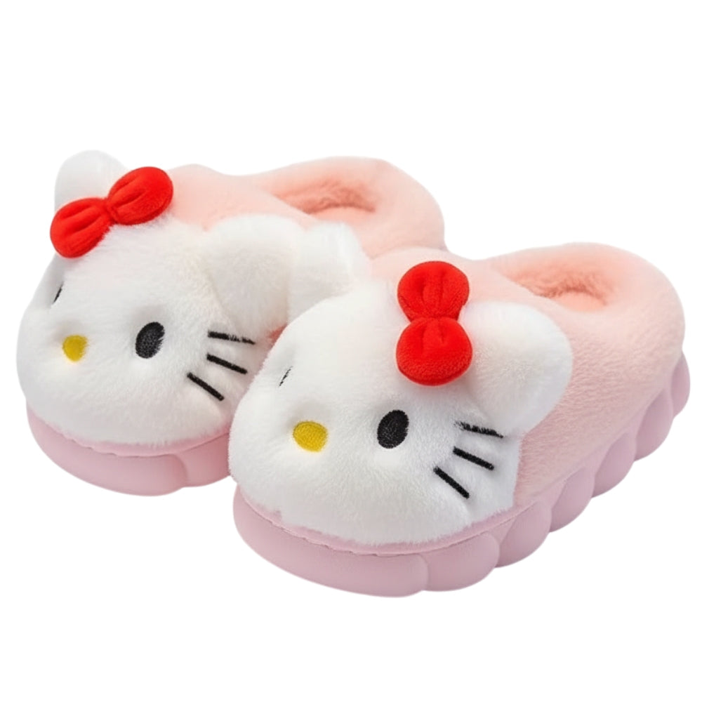 Kids Character Plush Warm Soft Anti Slip Indoor Slippers