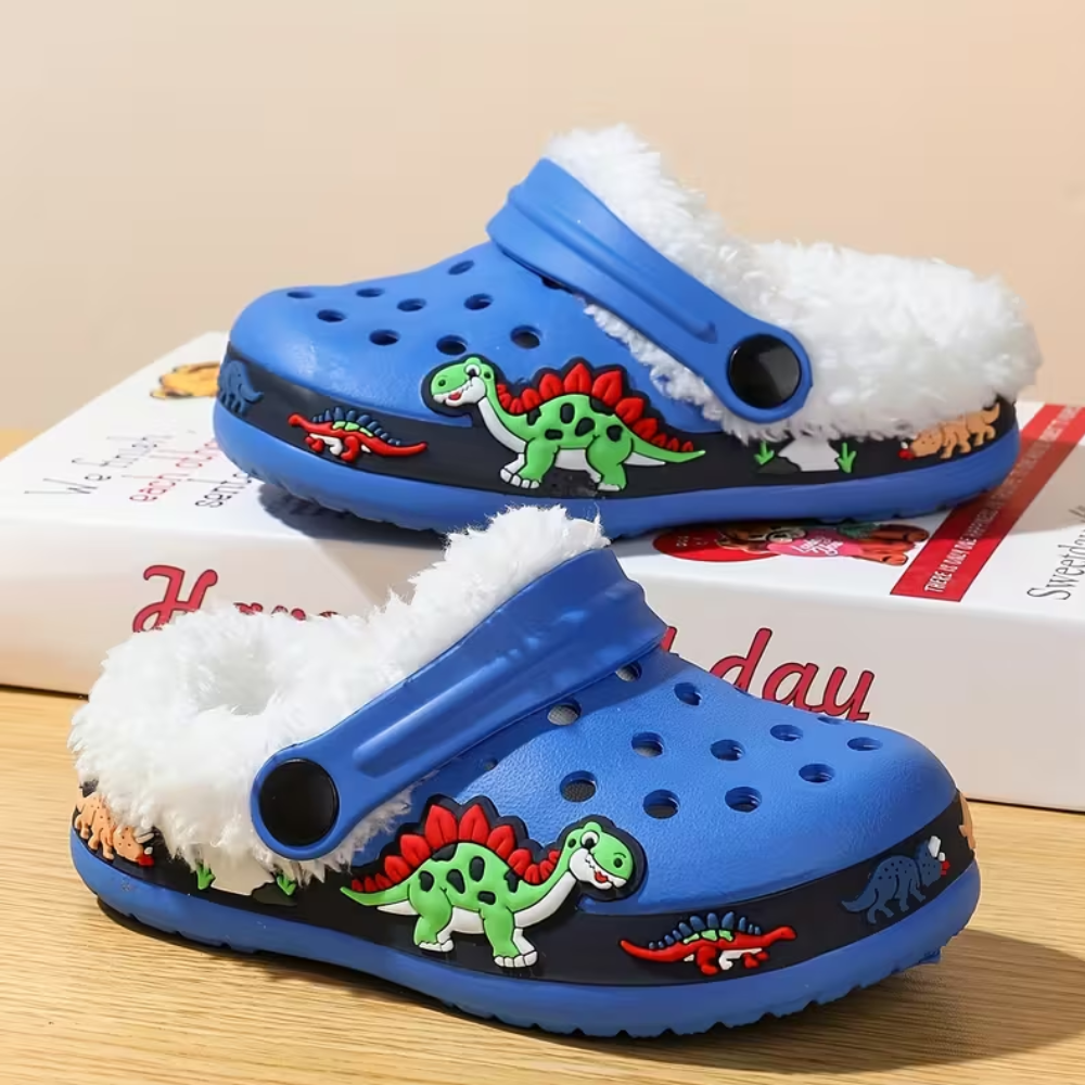 Kids Fur Lined Cartoon Clog